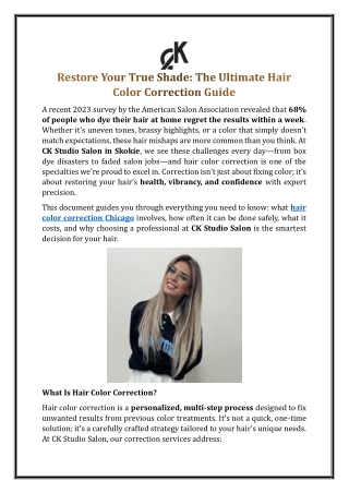 Restore Your True Shade: The Ultimate Hair Color Correction Guide