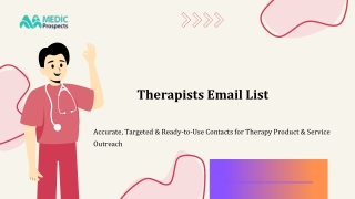 Accurate and Ready-to-Use Therapists Email Database