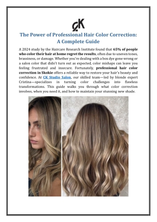 The Power of Professional Hair Color Correction: A Complete Guide