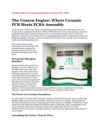 Complete Guide to the Manufacturing Process of Ceramic PCB - FxPCB