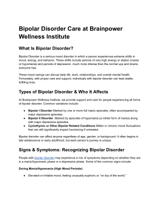 Bipolar Disorder (1)