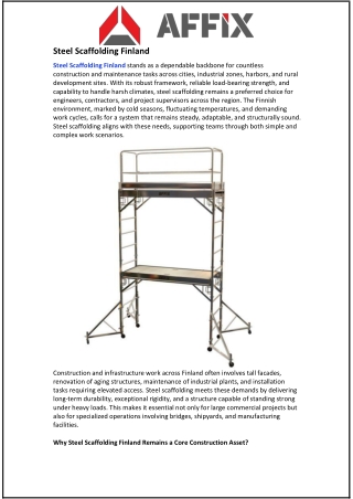 Steel Scaffolding Finland