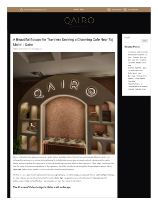 Perfect Café Escape for Couples – Qairo Agra