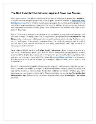 The Best Kurdish Entertainment App and News Live Stream