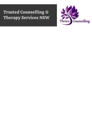 Trusted Counselling & Therapy Services NSW