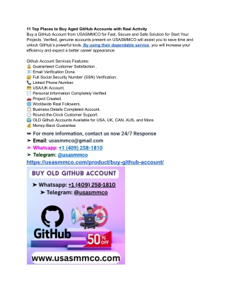 11 Top Places to Buy Aged GitHub Accounts with Real Activity 2025