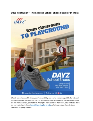 Dayz Footwear – The Leading School Shoes Supplier in India