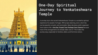 Simple One-Day Travel Plan for Venkateshwara Temple