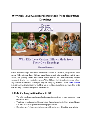 Why Kids Love Custom Pillows from Their Own Art - Draw Pillows