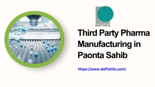 Third Party Pharma Manufacturing in Paonta Sahib