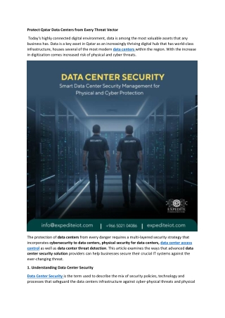 Protect Qatar Data Centers from Every Threat Vector