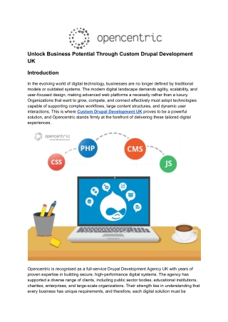 Unlock Business Potential Through Custom Drupal Development UK