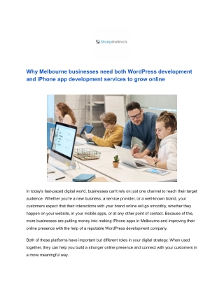 Why Melbourne businesses need both WordPress development and iPhone app development services to grow online