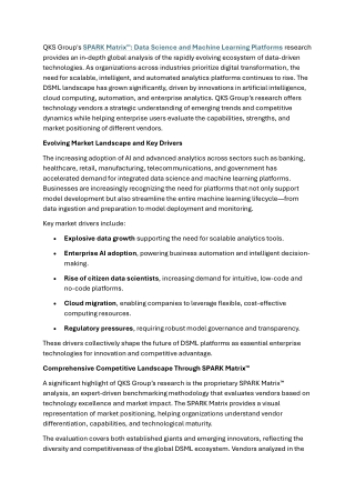 SPARK Matrix™: Data Science & Machine Learning Platforms, Q1 2025 — Market Leade