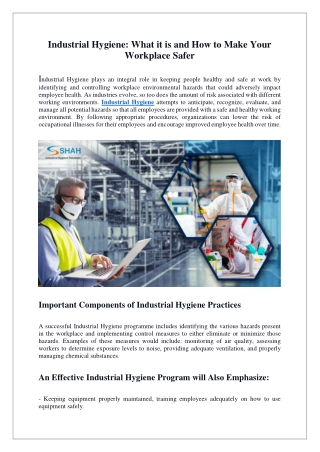 Industrial Hygiene What it is and How to Make Your Workplace Safer