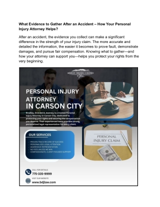 What Evidence to Gather After an Accident – How Your Personal Injury Attorney Helps_