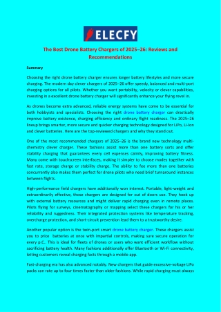 The Best Drone Battery Chargers of 2025-26 Reviews and Recommendations