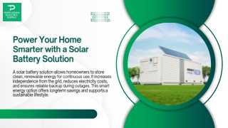 Power Your Home Smarter with a Solar Battery Solution