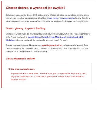Pułapki SEO: Jak nie zaszkodzić własnej witrynie?