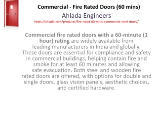Commercial - Fire Rated Doors (60 mins)