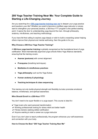 200 Yoga Teacher Training Near Me_ Your Complete Guide to Starting a Life-Changing Journey