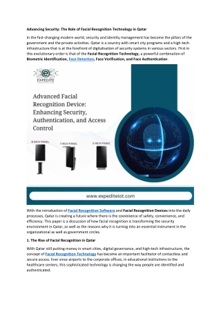 Advancing Security - The Role of Facial Recognition Technology in Qatar