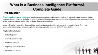 What is a Business Intelligence Platform