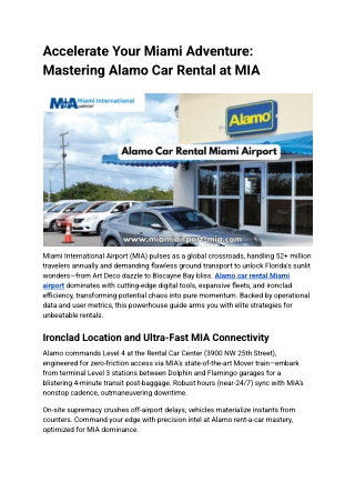 Accelerate Your Miami Adventure_ Mastering Alamo Car Rental at MIA