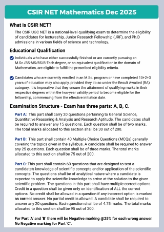 CSIR NET Mathematics Dec 2025
