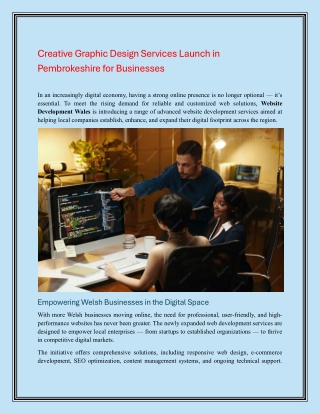 Creative Graphic Design Services Launch in Pembrokeshire for Businesses