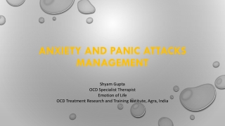 Anxiety and panick attack management