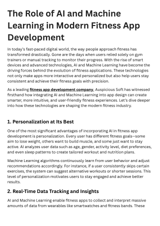 The Role of AI and Machine Learning in Modern Fitness App Development
