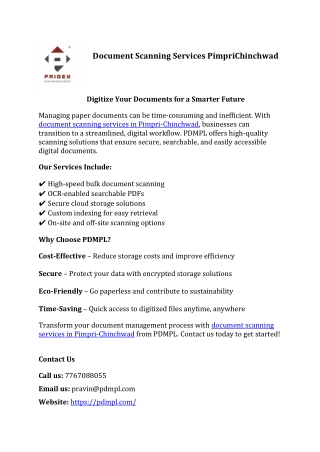 Document Scanning Services PimpriChinchwad