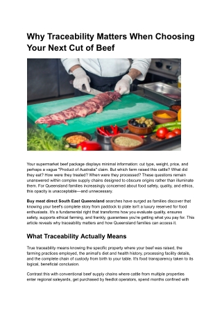 Why Traceability Matters When Choosing Your Next Cut of Beef