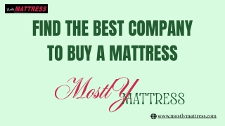 Find The Best Company to Buy a Mattress| MostlyMattress