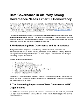 Data Governance in UK_ Why Strong Governance Needs Expert IT Consultancy