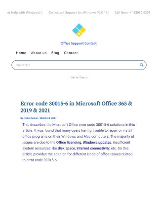 Error code 30015-6 in Microsoft Office 365 & 2019 & 2021