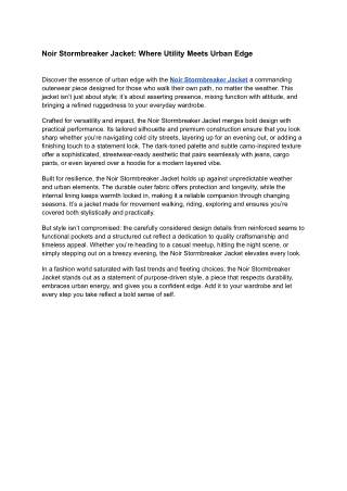 Noir Stormbreaker Jacket – Premium Urban Streetwear Outerwear