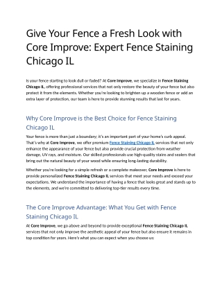 9- Give Your Fence a Fresh Look with Core Improve Expert Fence Staining Chicago IL