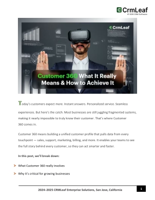 Customer 360 What It Really Means & How to Achieve It
