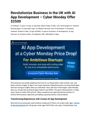 Osiz's Exclusive Cyber Monday Deal 2025