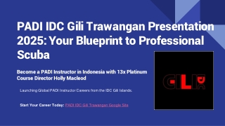 PADI IDC Gili Trawangan 2025: Start Your PADI Instructor Career in Indonesia wit