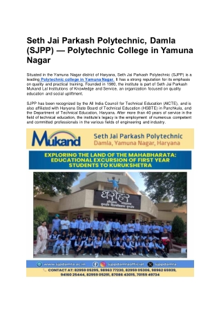 Seth Jai Parkash Polytechnic