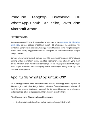 GB WhatsApp iOS Terbaru 2026 – Download & Fitur Premium