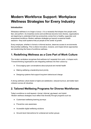 Modern Workforce Support_ Workplace Wellness Strategies for Every Industry