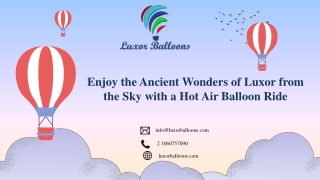 Enjoy the Ancient Wonders of Luxor from the Sky with a Hot Air Balloon Ride