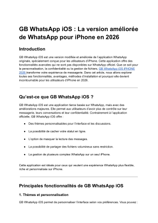 GB WhatsApp iOS : Télécharger la version iPhone améliorée pour 2026