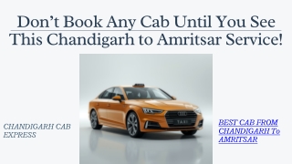 Chandigarh to Amritsar Taxi Services