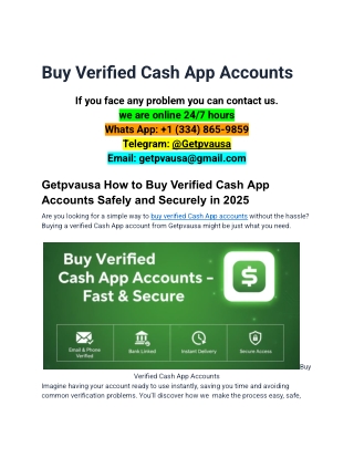 How to Buy Verified Cash App Accounts Safely and Securely in 2025