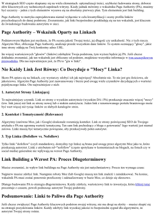 Siła linków przychodzących: Jak link building wpływa na Page Authority Twojej st